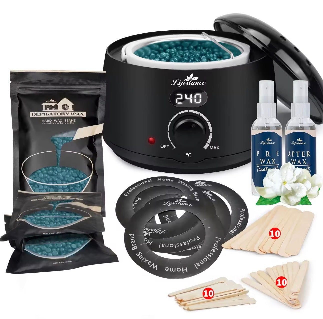 LifeStance Hair Removal Wax Heater Set